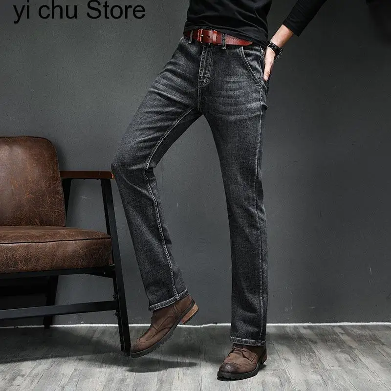 

New Bootcut Flare Mens Jeans Vintage Stretch Boot Cut Denim Jeans Men Classic Autumn Flared Pant Men Pantalon Homme