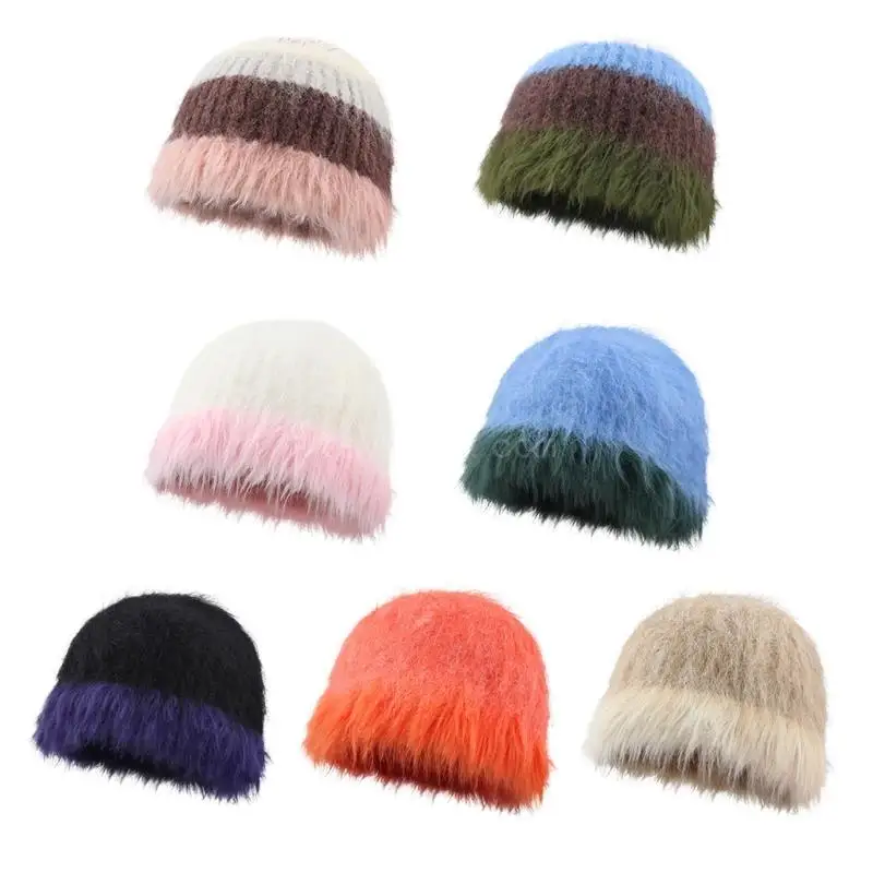 

Вязаная крючком шляпа-ведро для катания на лыжах, зимняя рыбацкая шапка, вязаная крючком рыбацкая шапка в полоску для взрослых и