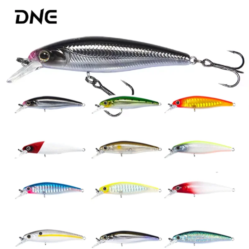 DNE Floating Minnow Lure 3D Flashing Fish Eye 7g Long Casting Lure Warp ...