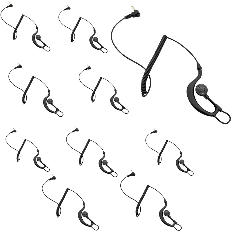 

G Shape Soft Earpiece,Earpiece Headset for Motorola Baofeng,Transceiver Speaker Mic,3.5mm Plug Listen Only,Radio Receiver,10Pack