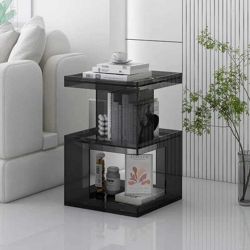 Acrylic Sofa Edge Table Modern Living Room Coffee Table Creative Transparent Bedroom Bedside Small Unit Furniture