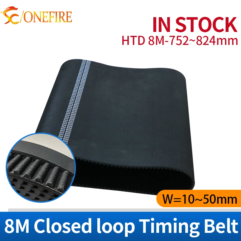 Xianglaa Zahnriemen HTD8M 1216-8M, 152 Zähne, Breite 38-70mm, Fiberglaskern, Geschlossener Loop