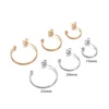10PCS French Ball Tip Open Circle Hoop Earring Stainless Steel Hyperbole Large Eardrop for Women Fashion Vacation Gift Jewelry 3