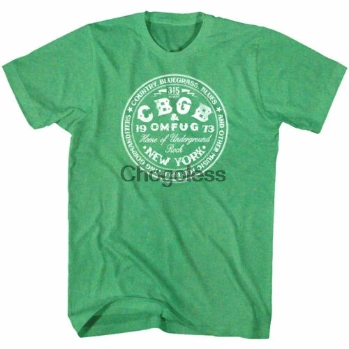 CBGB OMFUG 315 Мужская футболка с логотипом Bowery NYC Home of Underground Rock Punk GREEN |