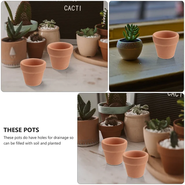 30 Db Mini Terracotta Pot Potery Clay Ültetvény Edények Zamatos Óvodai Nagyszerű Esküvői Kedvességhez - Image 2