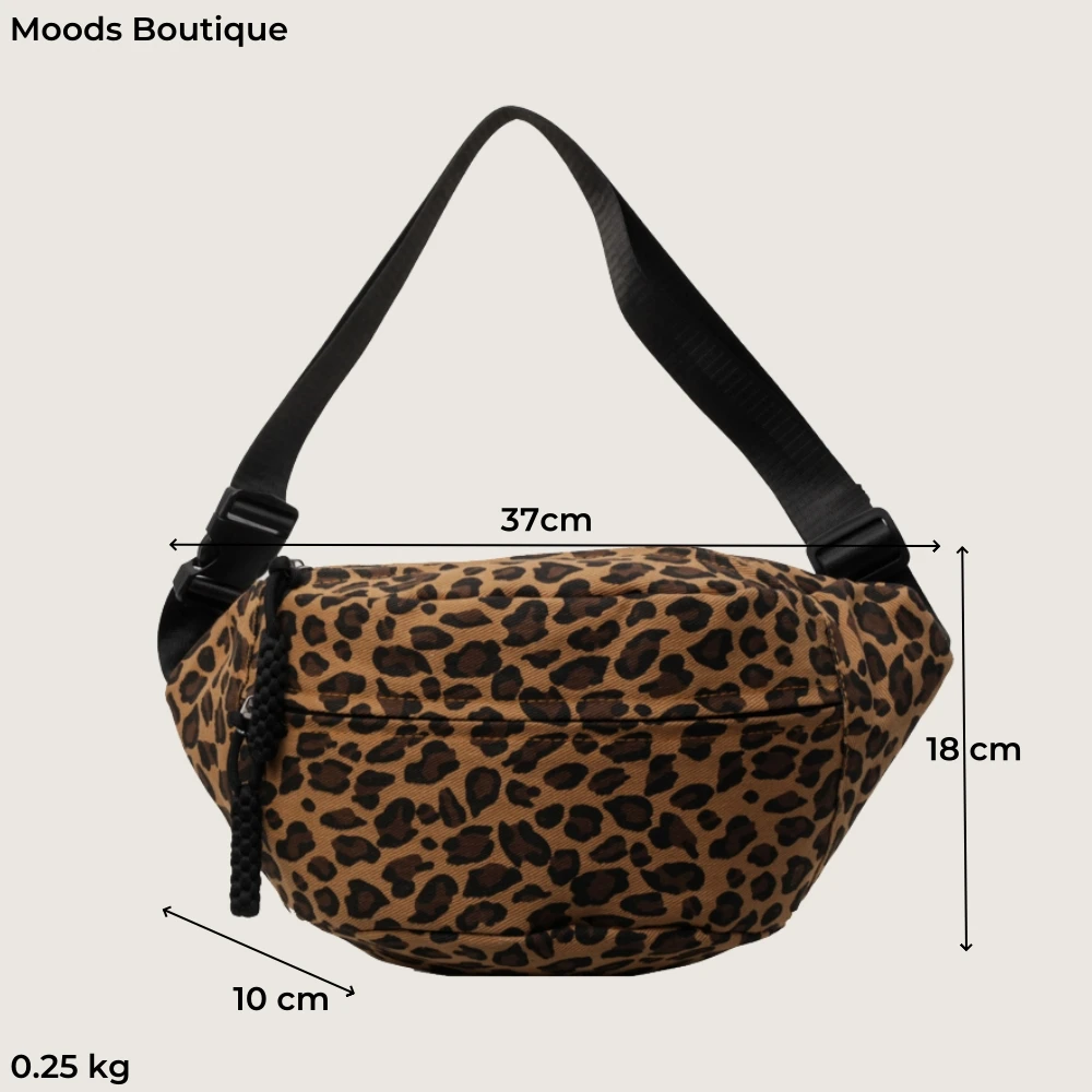 Bolsos de pecho con estampado de leopardo para mujer, bolso cruzado de lona de gran capacidad, última riñonera de verano 2024_voghion.com