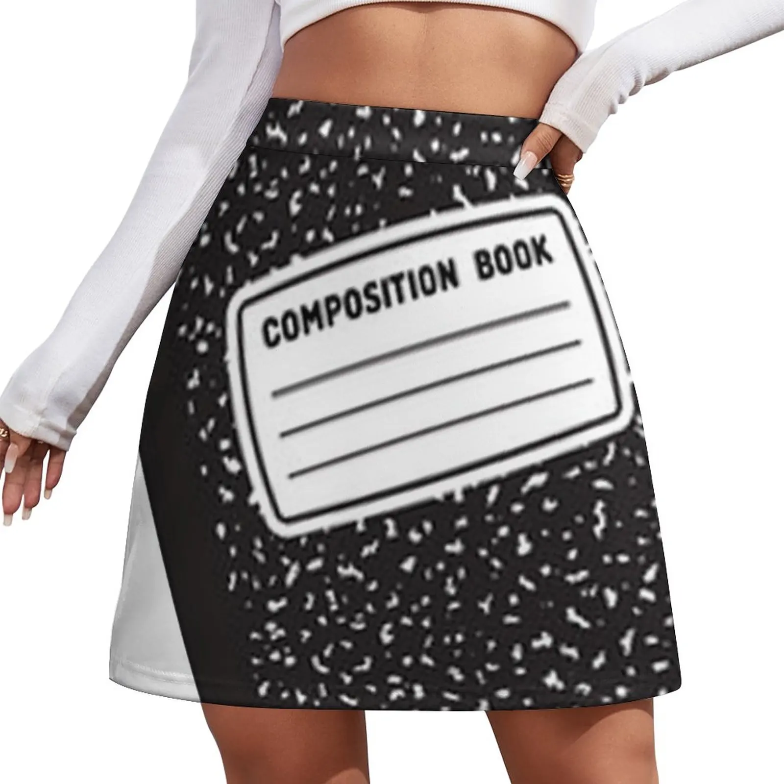 Writing - Composition Book Mini Skirt midi skirt for women Skirt satin on writing