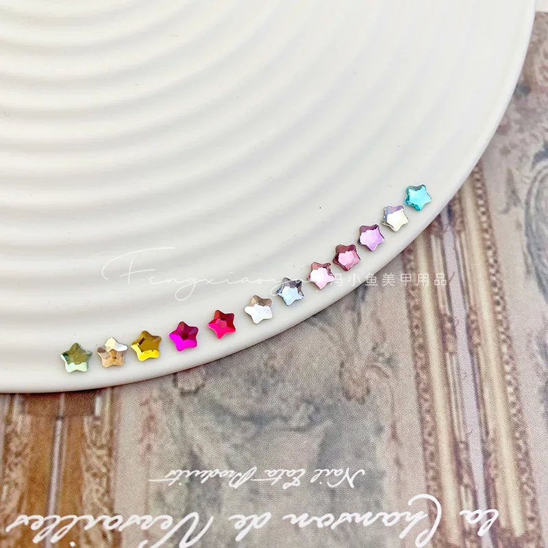 Super Sparkle Colorful Flatback Mini Star Nail Art Rhinestones - 50PCS Crystal Star Decorations