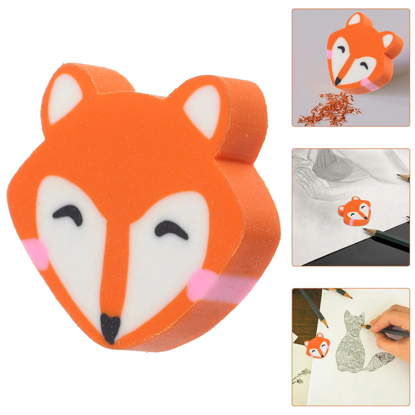 50 Pcs Little Fox Eraser School Students Birthday Stationery Classroom Rewards Drawing Pencil Erasers Stationery Accessory 4