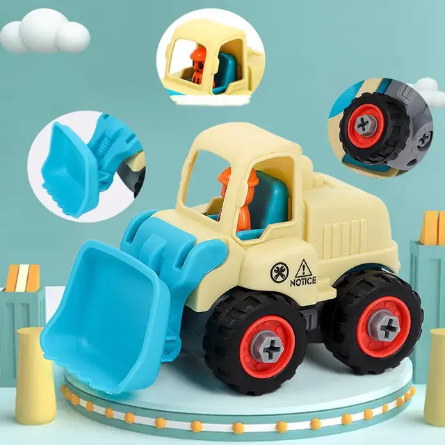 Engineering Car 3 Types Vehicle DIY Screw Disassembled Assembly Parent-child Communication Interactive Building Blocks 6