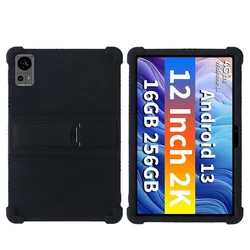 Shockproof Airbag Silicone Tablet Case with Adjustable Stand and Precise Cutouts - Teclast T60 (Black)