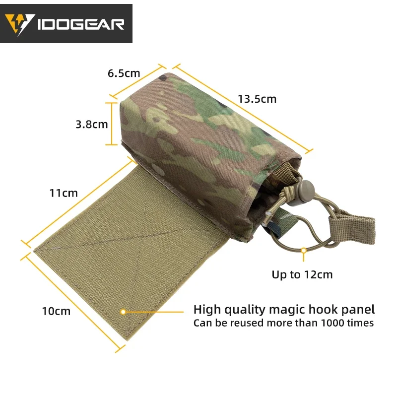 Pochette Tactique IDOGEAR Pour Radio – Extenseur Ailes, Fixation Crochet Et Boucle, Camouflage