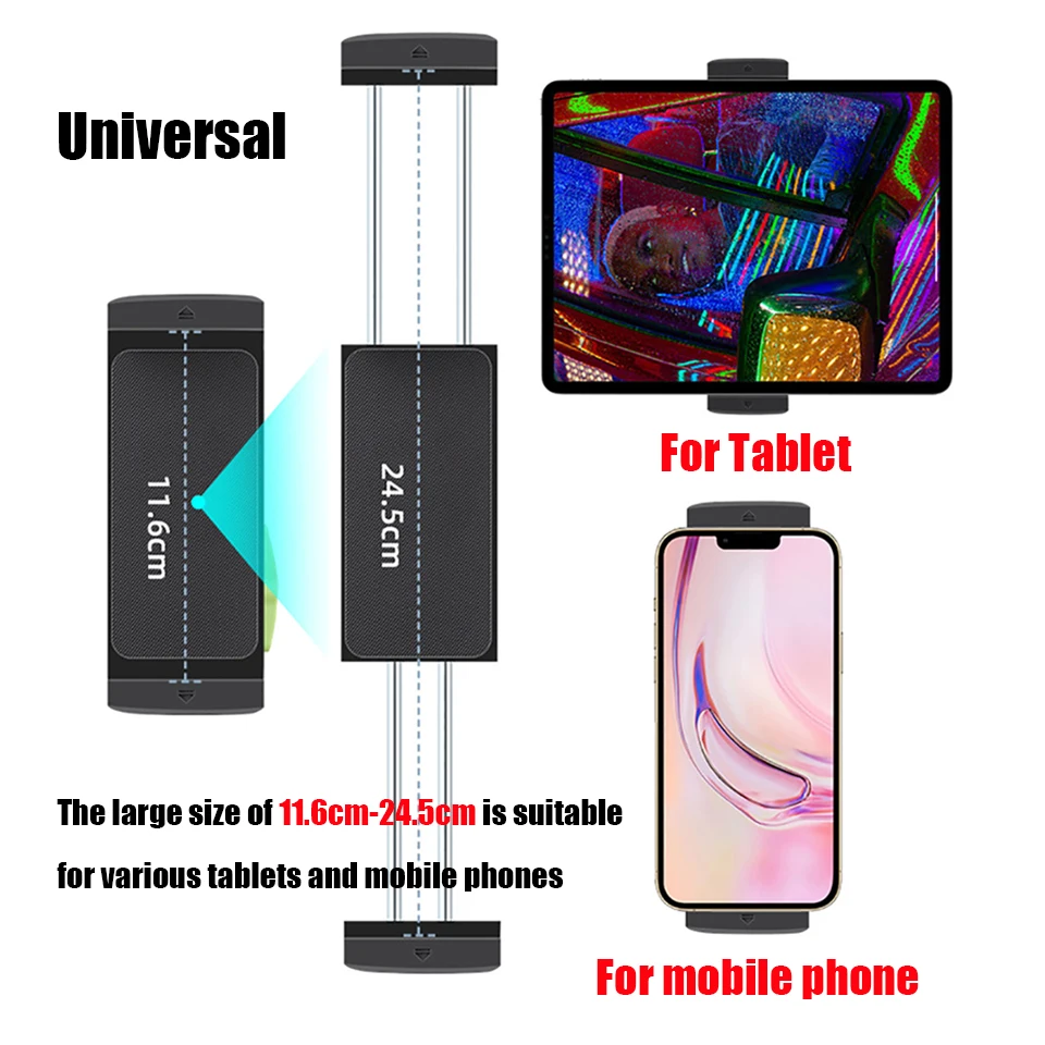 Tablet Holder Universal Metal Ball Head Bracket 360 Rotation for iPad 12.9" Samsung Xiaomi