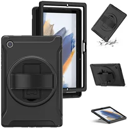 Heavy Duty Shockproof Kickstand Handle Case for Tab S8 Plus 12.4inch (Black)