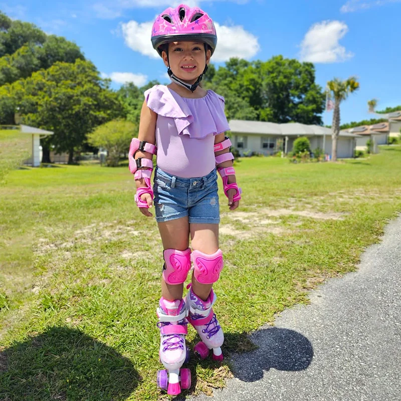 Équipement De Protection 6 En 1 Pour Enfants/adolescents, Genouillères Et Coudières Avec Protège-poignet Et Sangle Réglable Pour Roller, Skateboard, Vélo, Scooter