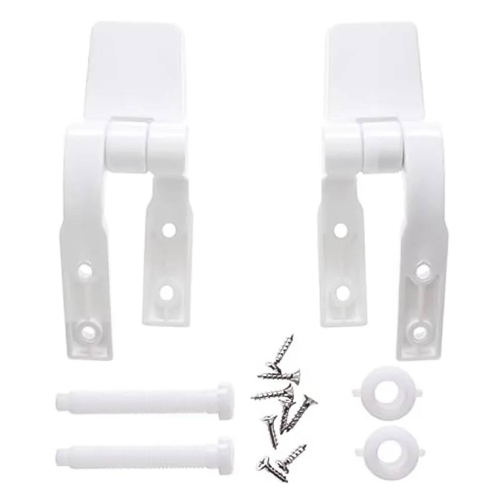 Universal Plastic Toilet Seat Hinges Replacement With Bolts Screw And Nuts For Toilet Seats Lids White Bathroom Accessories