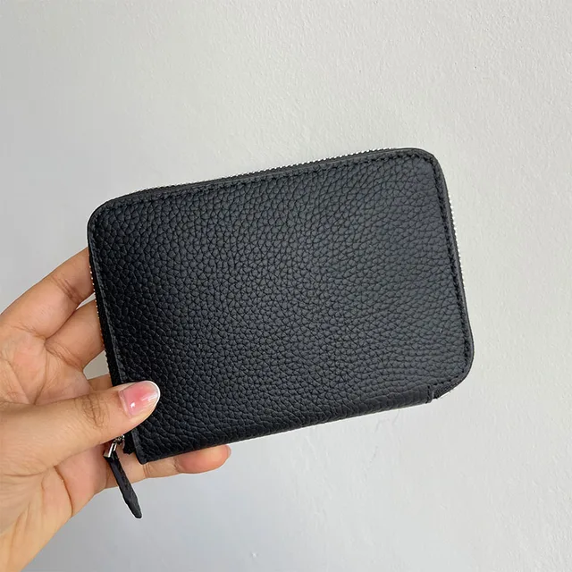 Custom Initials 100% Leather Pebble Zip Wallet Ladies Luxury