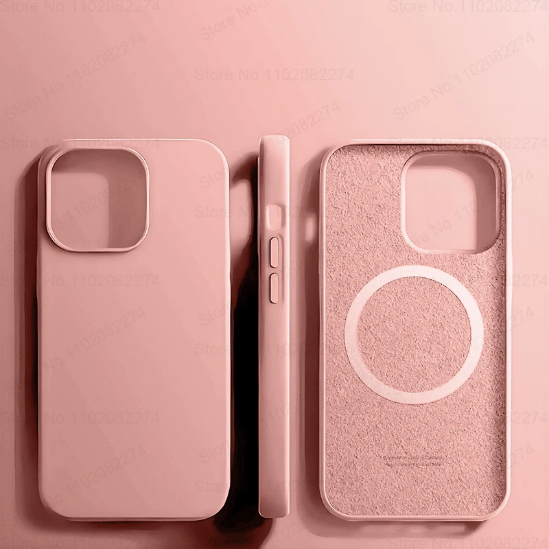 Premium Liquid Silicone Magnetic Wireless Charging Phone Cover - Soft, Durable Protection