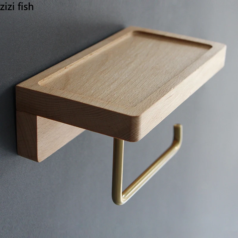 Wooden Napkin Holder Storage Shelf Living Room Solid Wood Non-perforated Paper Towel Rack Wall Tissue Box Toilet Paper Dispenser paper towel holder toilet paper holder toilet roll holder napkin dispenser