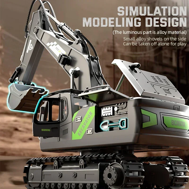Excavadora Rc De Juguete De 11 Canales, Control Remoto A Esc | Meses sin interés Excavadora Rc De Juguete De 11 Canales, Control Remoto A Esc | Meses sin interés