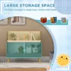 2 Tier Kids Bookcase Toy Shelf with 5 Compartments, Gray 4