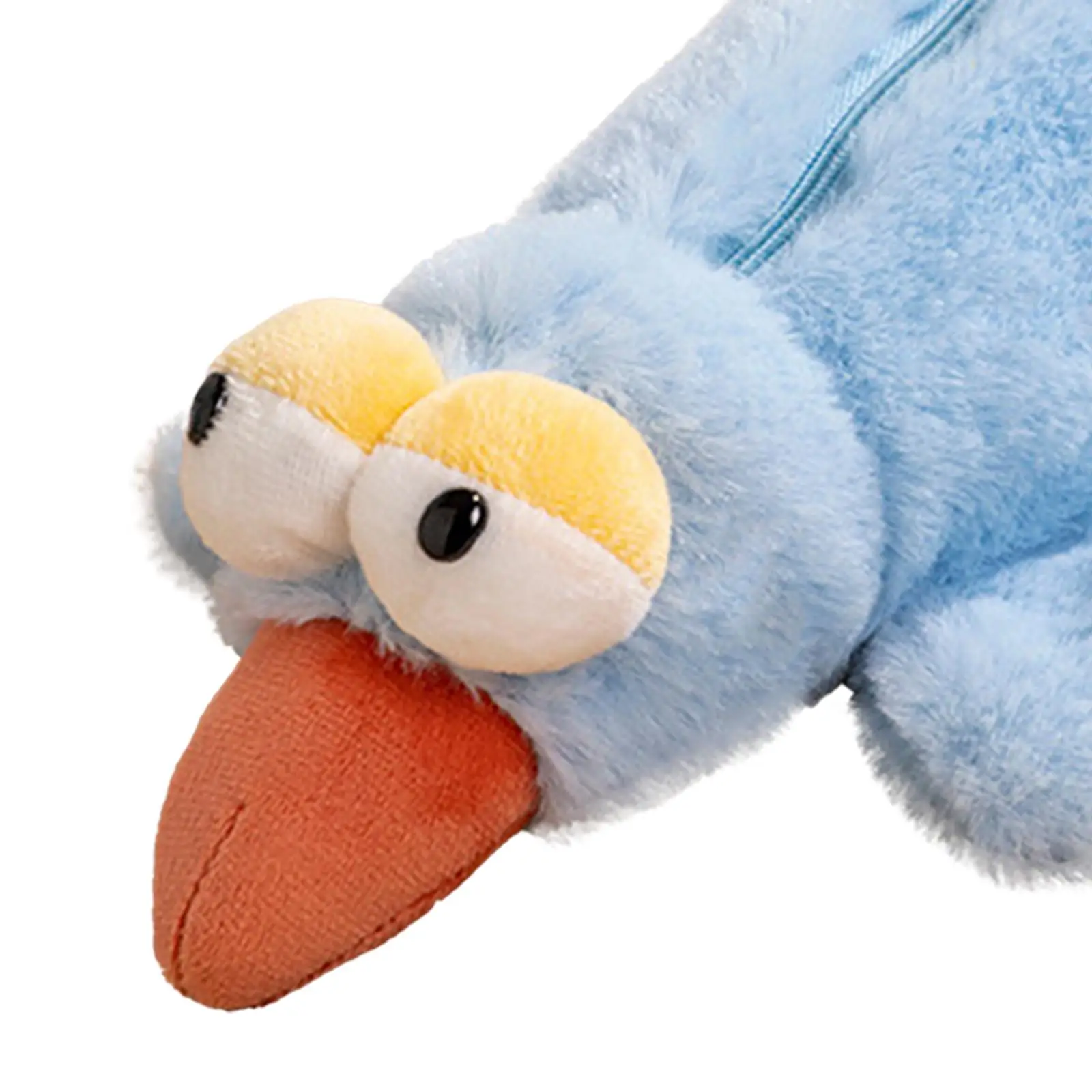 Plush Pencil Case Big Eyes Bird Appearance Stationery Organizer Cosmetic Bag