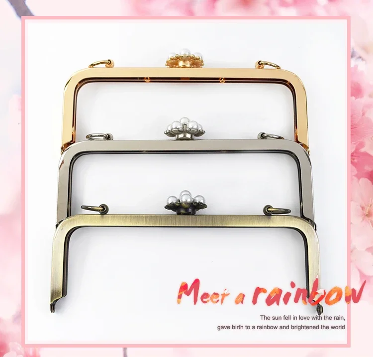 1/2Pcs Deepeel 20cm Metal Purse Frame Bag Handle Handbag Kiss Clasp Woven Bags Sewing Brackets Handles Crafts Accessories