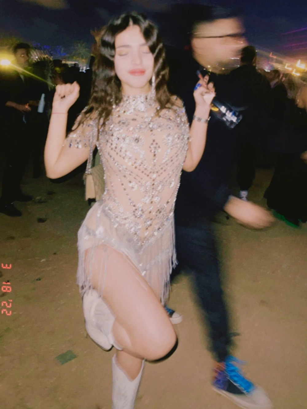 Dance Dress Rhinestones Dress Women Dance Costume Stage Performance Costume Rhinestones Gloves Shining Rhinestones Tassel Dance Dress Gloves Sexy Mesh Perspective Crystal Leotard Singer Dancer Stage Wear Nightclub Outfit