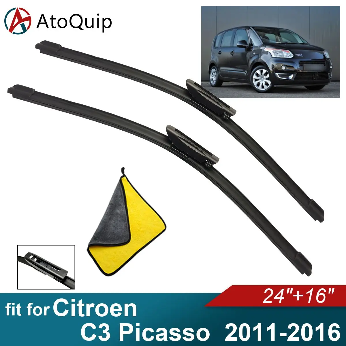 

Car Windshield Wiper Blades Fit For Citroen C3 Picasso Wiper Blades Soft Rubber Auto Front Windscreen