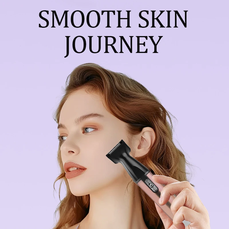 Kemei 6660 4in1 Rechargeable Micro Nose Hair Trimmer Beard Grooming For Men Eyebrow Hair Removal Nose Ear Shaver Cut Cleaner