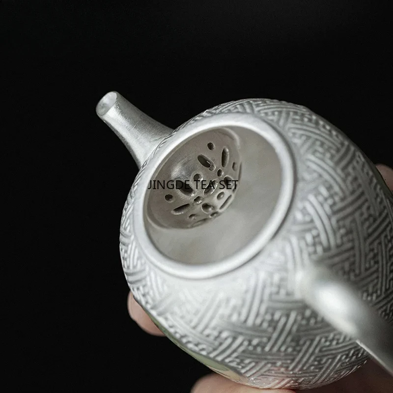 160ml handmade 999 sterling silver gold-plated teapot creative persimmon tea pot tea set craft gift