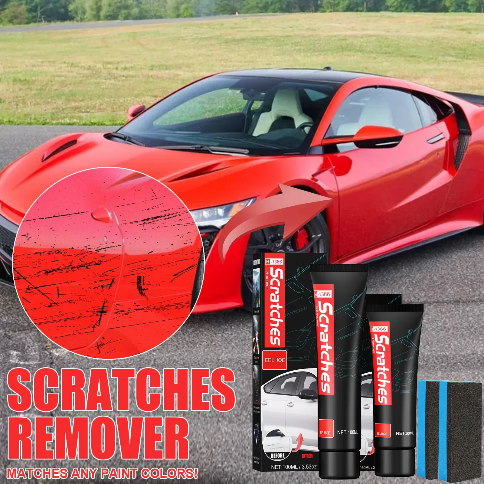 

Car Body Repair Kit Scratch Paint Polish Polishing Grinding Compound Wax Scratches Water Mark Remover Restoring Tools 60/100ml