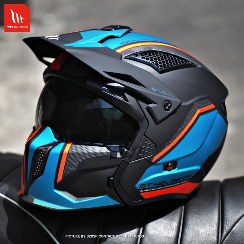 Casco de cara abierta MT StreetFighter para motocicleta, cascos deportivos  duales, todo terreno, pruebas modulares, DOT ECE, todas las estaciones