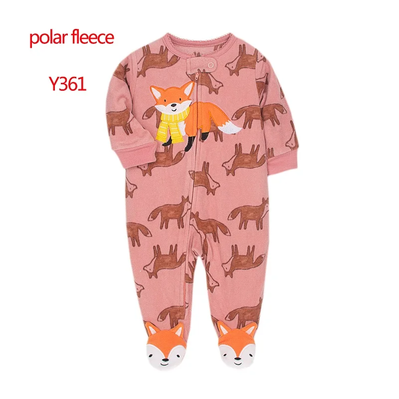 Newborn Baby Girls Boys Romper Spring Autumn Polar Fleece Long Sleeve Jumpsuit Infant Baby One Piece Pajamas Children's Overalls