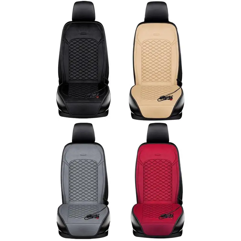 

12V Heated Car Seat Cushion Cover Nonslip Seat Heater Warmer Winter Household Cushion Car Interior Driver Heated Seat Cushion