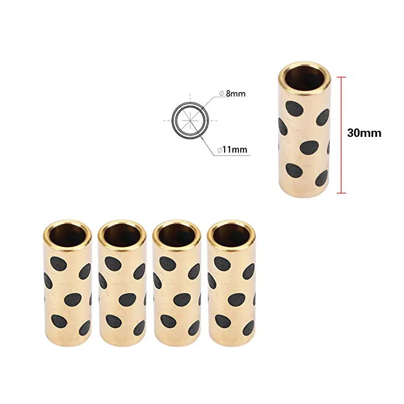 8mm Brass Self Lubricating Copper Sleeve Oil Free Bushing Brass Bushing Bearing 8x11x30mm 8x12x30mm 8x15x17mm 8x15x24mm image 5