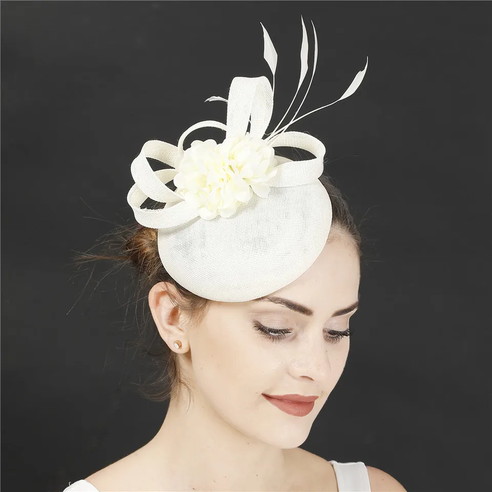 Fascinator Fiore In Rete Con Piuma Per Damigella – Viola, Copricapo Elegante Per Matrimonio, Derby E Halloween