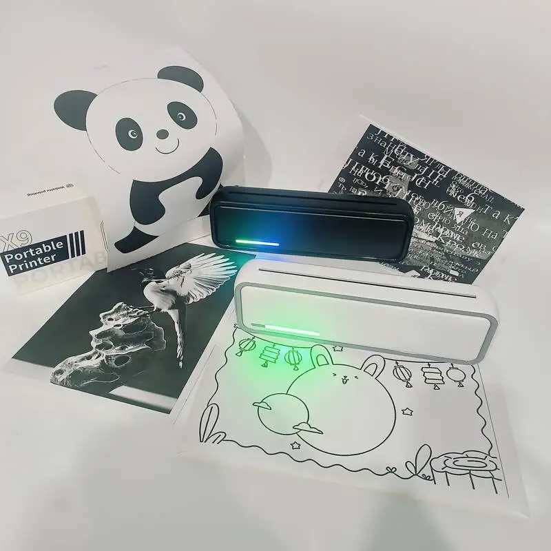 Portable A4 printer, wireless thermal printer for printing documents and pictures on A4 thermal paper, ink-free operation with l - 6
