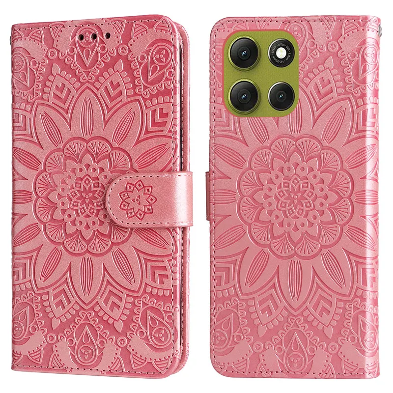3D Sunflower Luxury Leather Wallet Flip Case