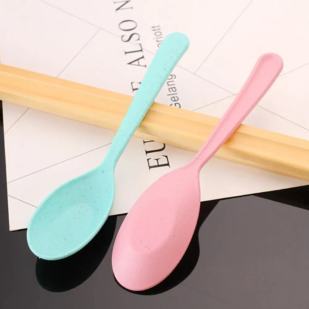 Soup Spoon Long Handle Cereal Spoon Plastic Serving Microwave Dishwasher Safe Porridge Kids Tableware Dinner