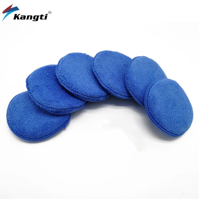 10Pcs 5 Inch Round Soft Microfiber Car Wax Applicator Pad Polishing Sponge  for Apply and Remove Wax Auto Care - AliExpress