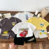 Children's Clothing Children's Short Sleeved Boys And Girls Summer Cartoon Fashion Baby Trend Set Short Sleeved Shorts Set 1