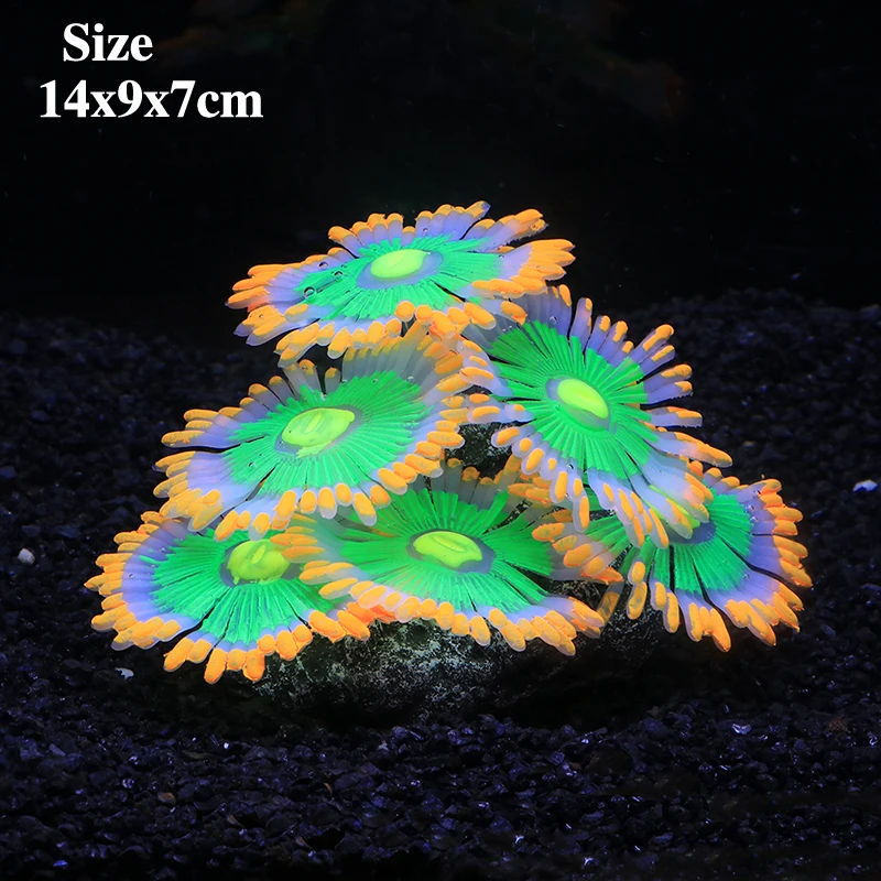 Fish Tank Decorations Silicone Simulated Sea Anemone Night Glow