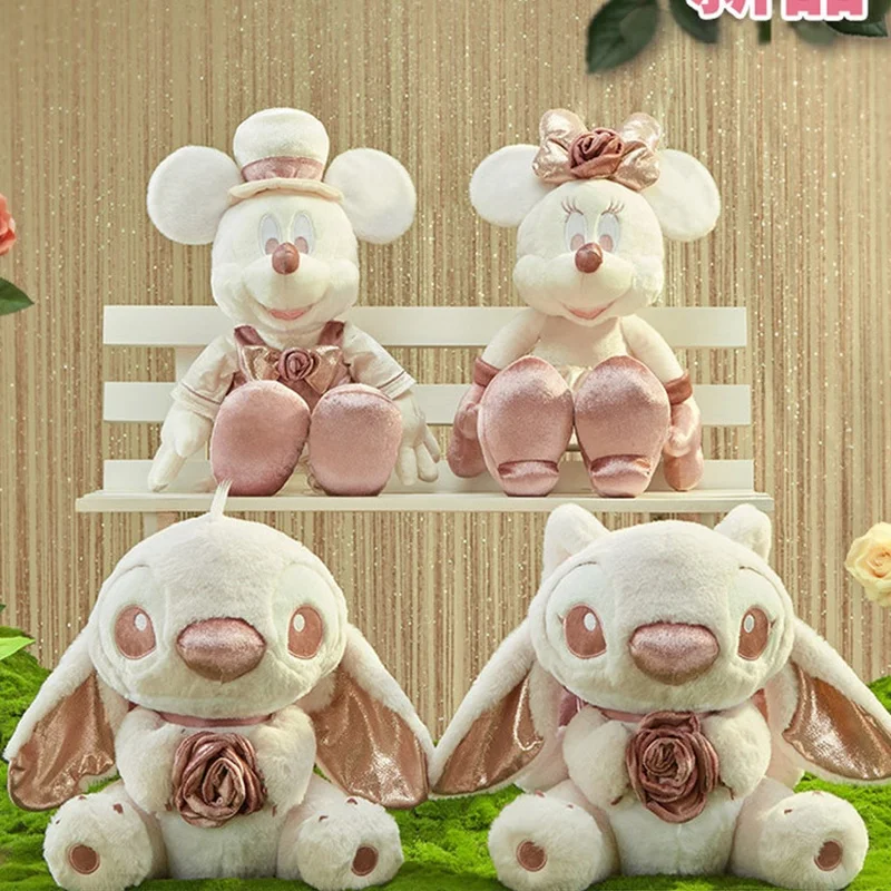Disney official new rose party series Shi Diqi Mickey Minnie Winnie the Pooh plush doll pendant collection Christmas gifts