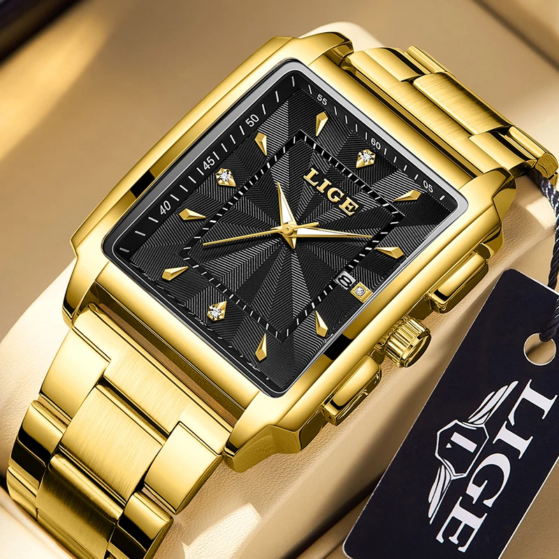 LIGE Mens Watches Top Luxury Brand Waterproof Sport Wrist Watch  Quartz Military Genuine Stainless Steel Relogio Masculino