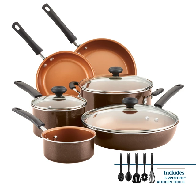 8-Piece Nonstick Ceramic Pots and Pans Cookware Set, Copper - AliExpress