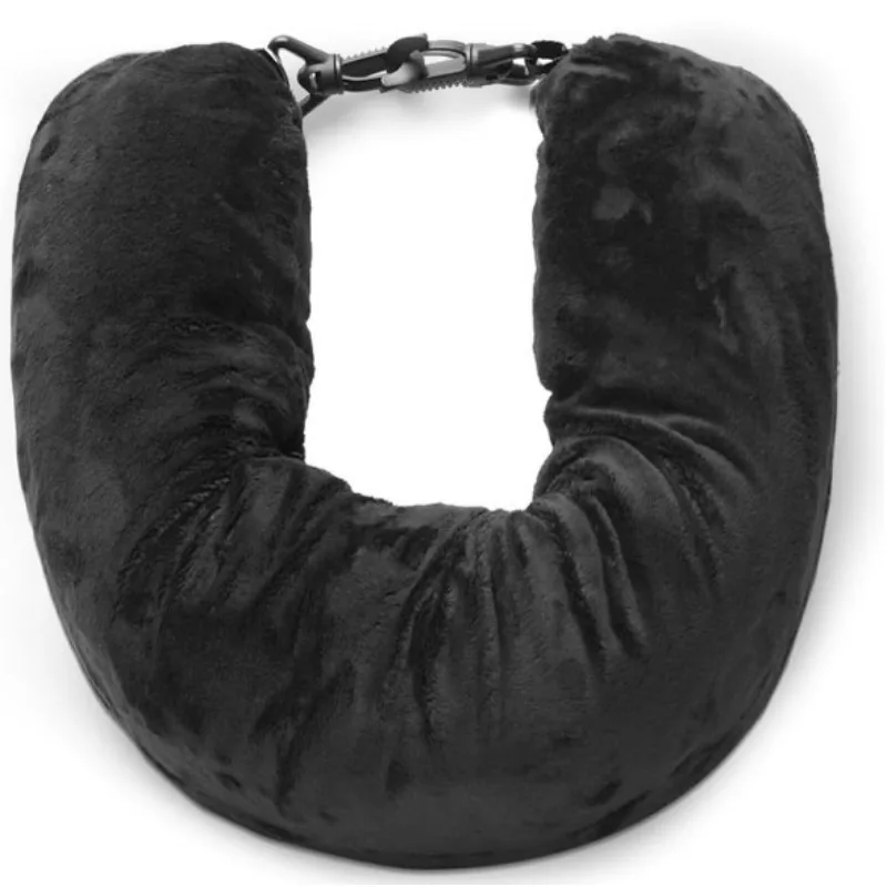 Portable Travel Neck Pillow - Self-Filling, Plush Support Cushion with Travel Bag