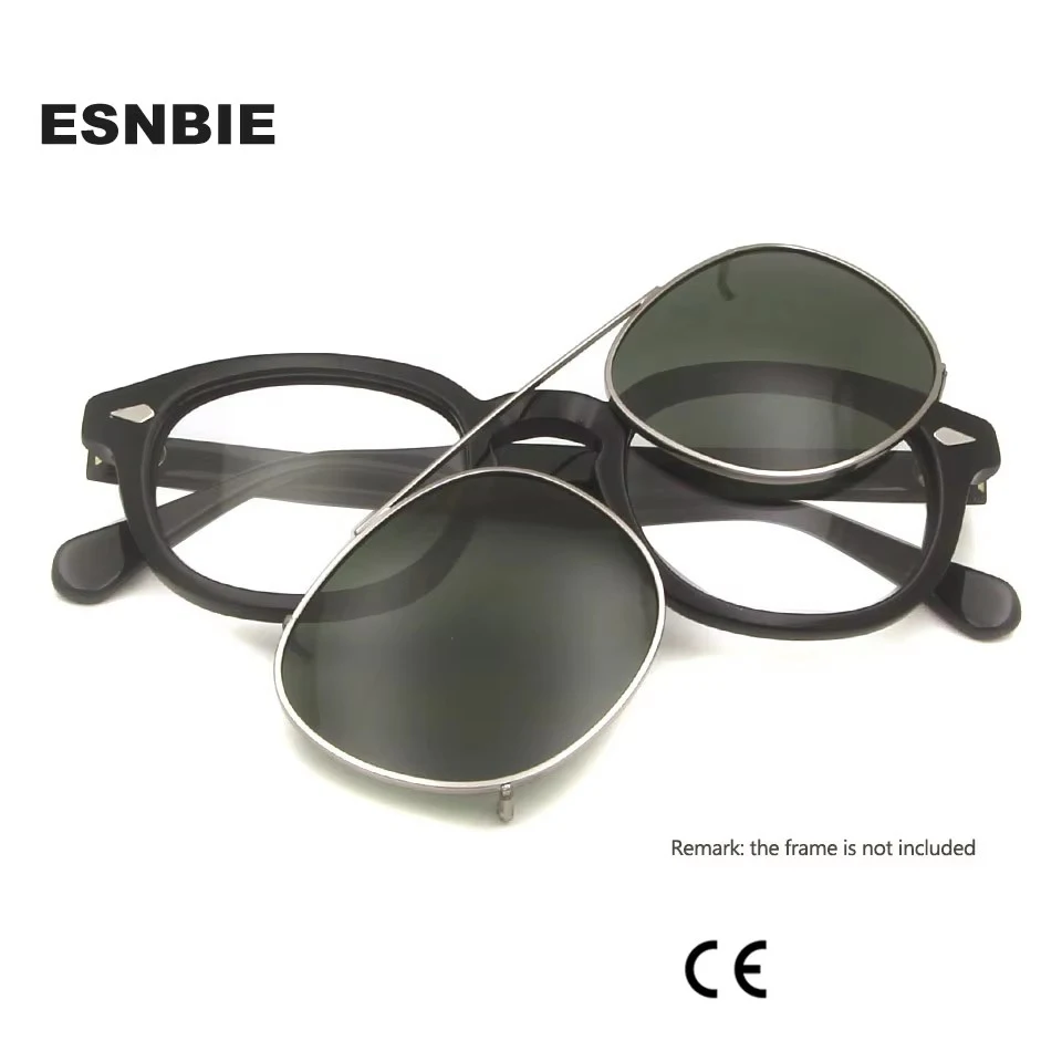 Magnetic Sunglasses Clip Snap On Shades For Eyeglasses Black