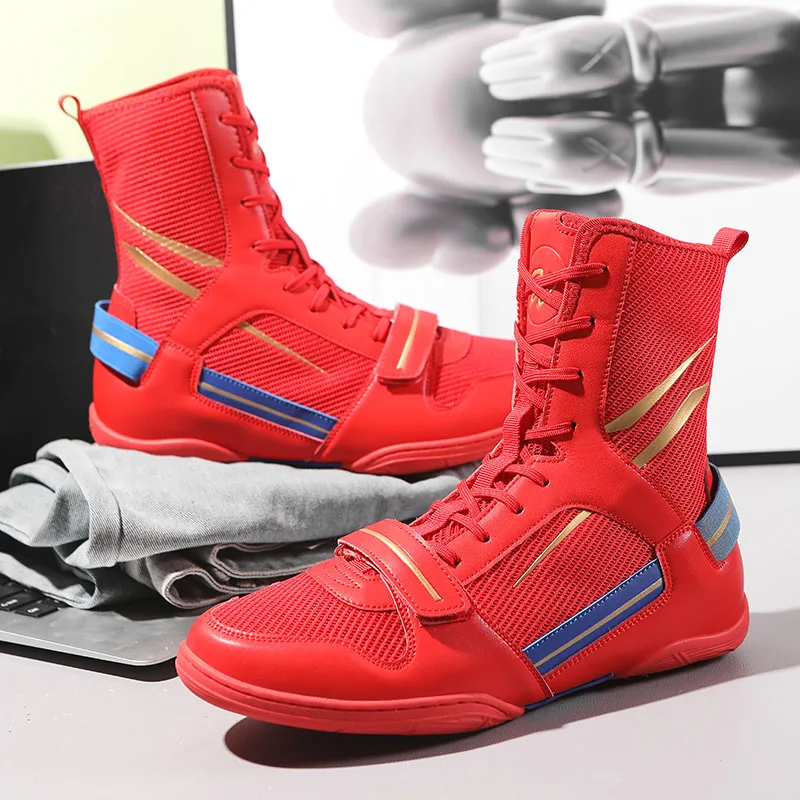 Professional Men Wrestling Boots Boy Big Size 38-47 Mens Boxer Boxing Sport Shoes Breathable Youth Deep Squat Training Sneakers
