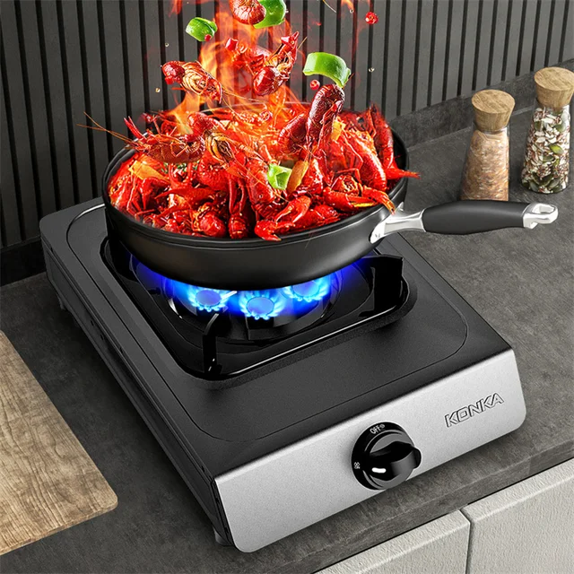 Desktop Gas Stove Single Stove with Flameout Protection Home Natural Gas Stove for Kitchen Liquefied Gas Fierce Fire Cooktop